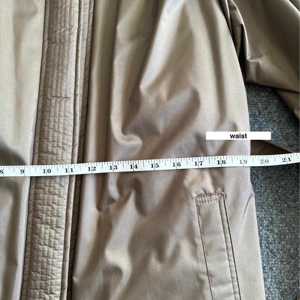 Vintage 80s J Gallery Womens 11 12 Petite Tan Belted Trench Coat Classic - Picture 13 of 16